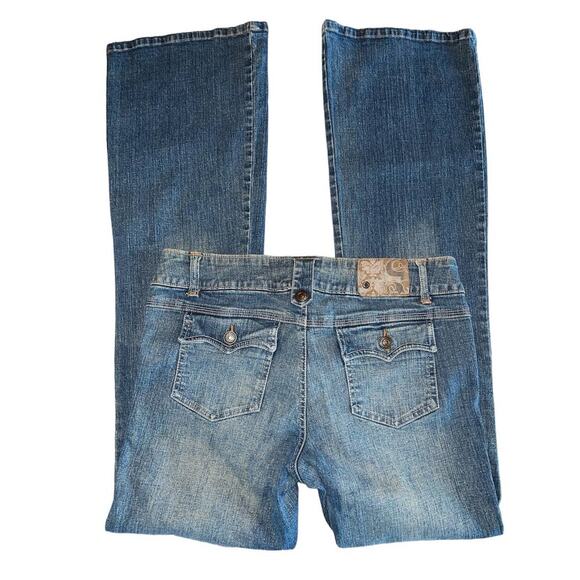 Seductions Denim Button Fly Hipster Flare Jeans size 9 - Picture 1 of 8